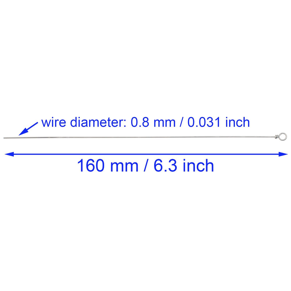 Close-up of 0.8mm diameter stainless steel spinner wire