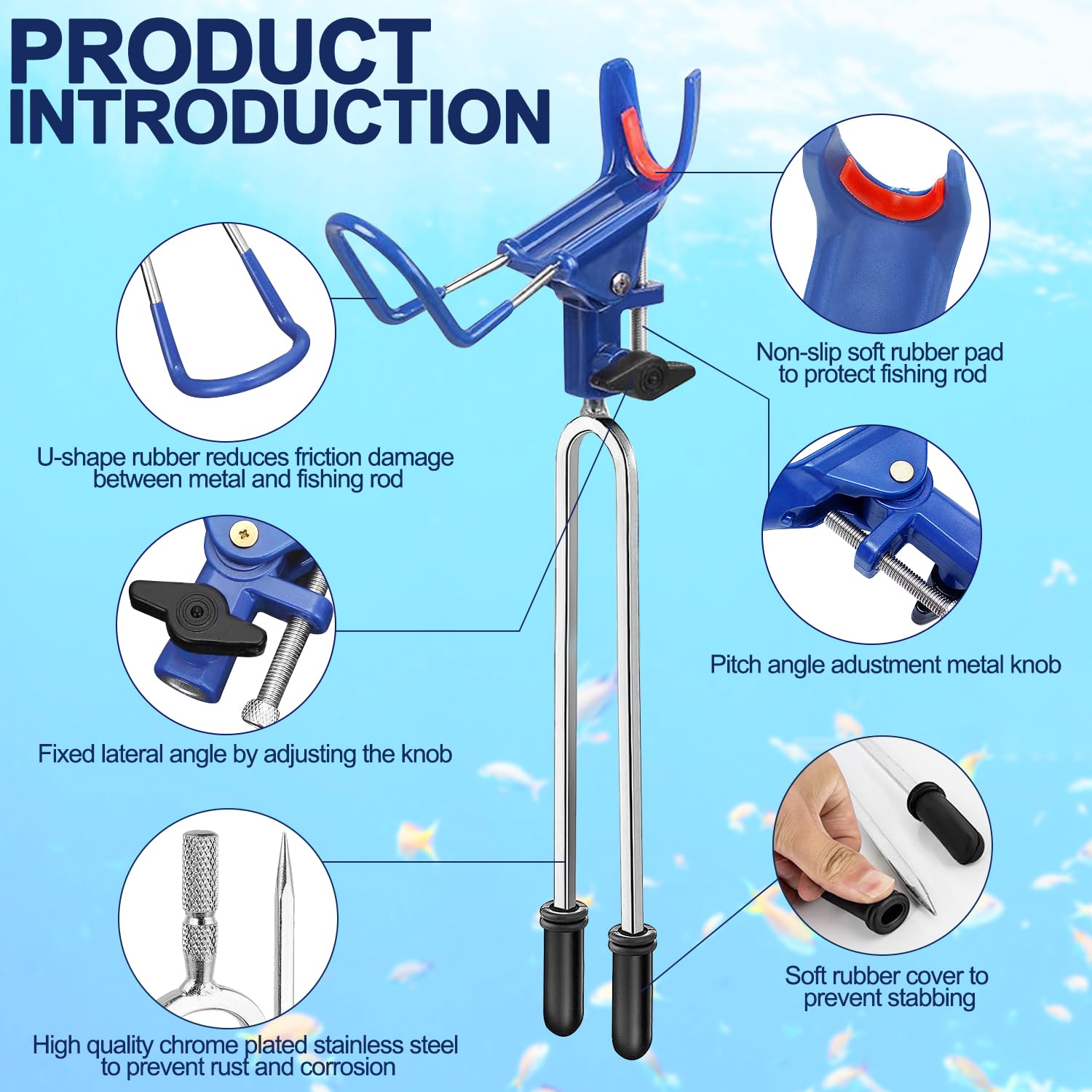 LBW bank fishing rod holder back view