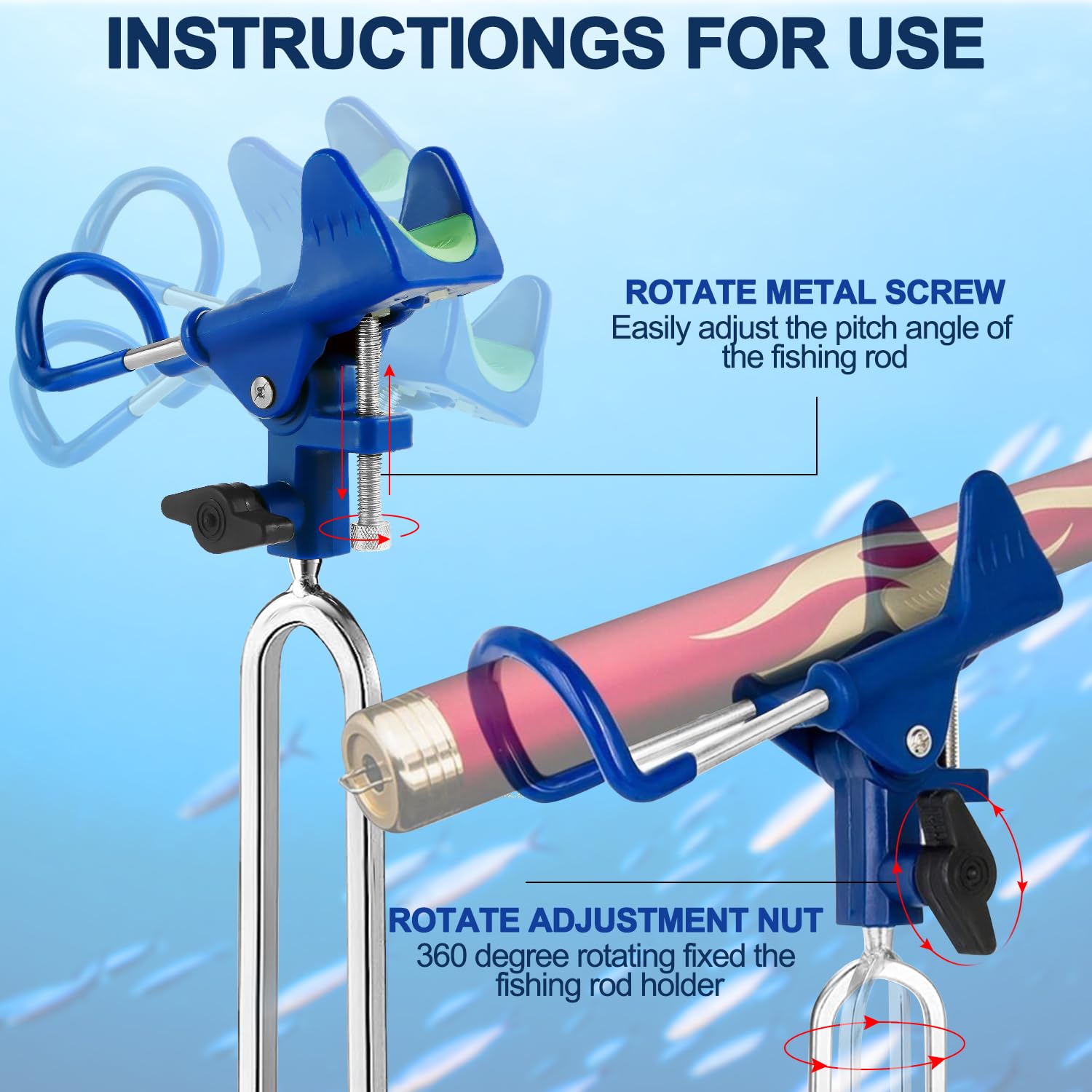 Vertical adjustment showing 130-degree tilt with set screw