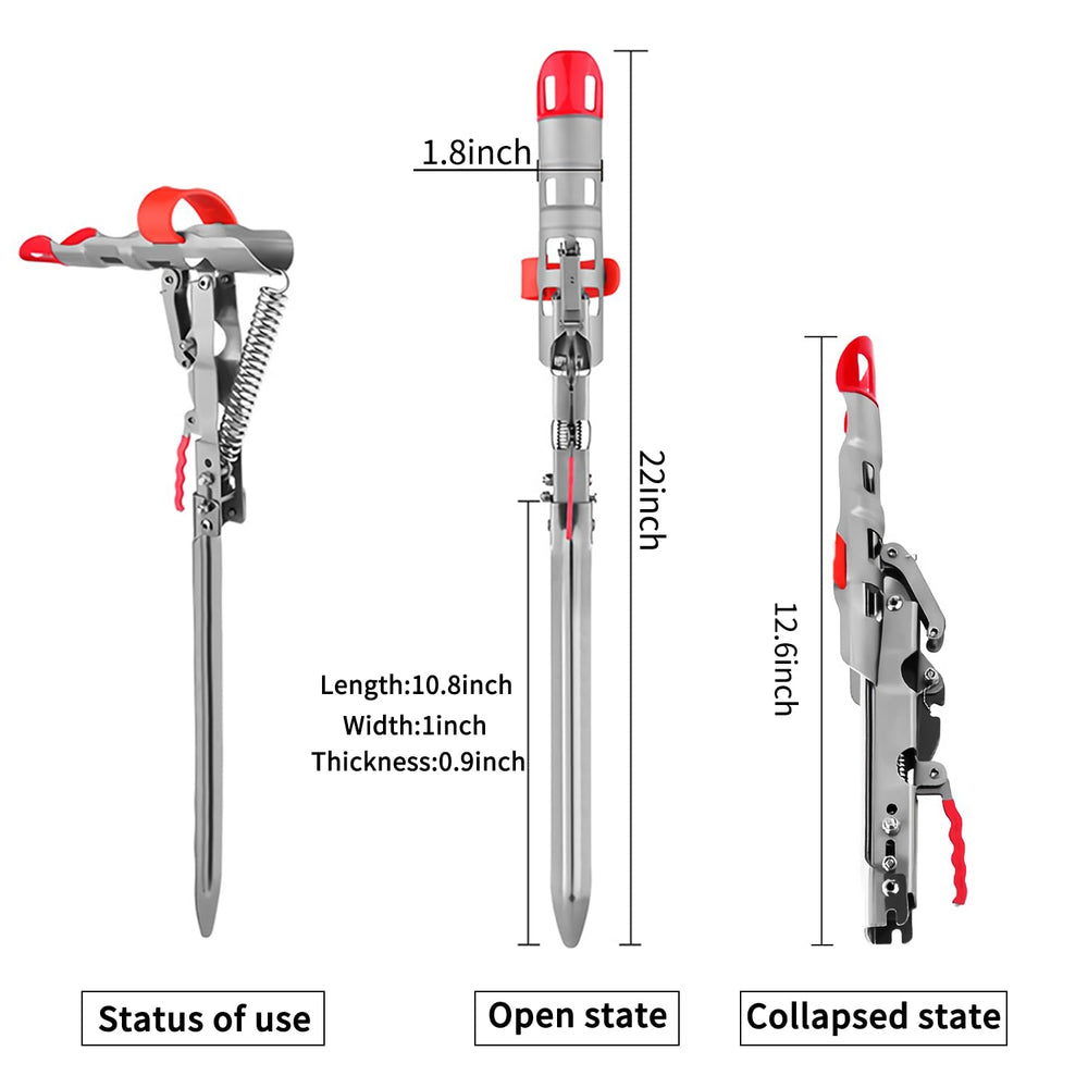 Rust-resistant 304 stainless steel spring-loaded rod holder with rubber coating