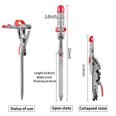 Rust-resistant 304 stainless steel spring-loaded rod holder with rubber coating