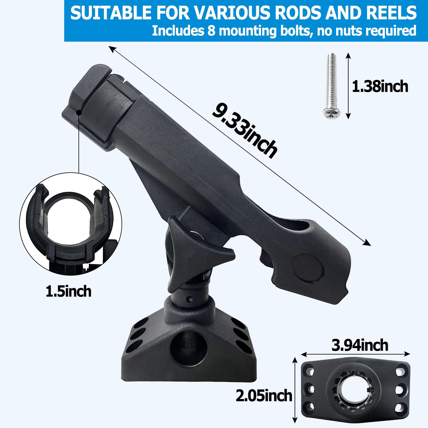 Slot for spinning reel on LBW rod holder