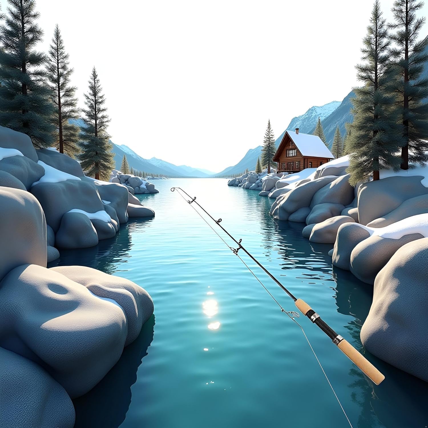 Lightweight ice fishing rod for easy handling