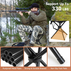 LDAILY camouflage hunting stool uses premium Oxford fabric for durable outdoor use.