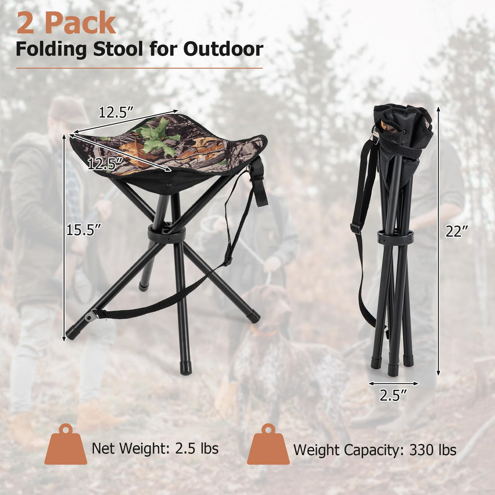 LDAILY camouflage hunting stool's rigid X-frame supports up to 330 lbs.