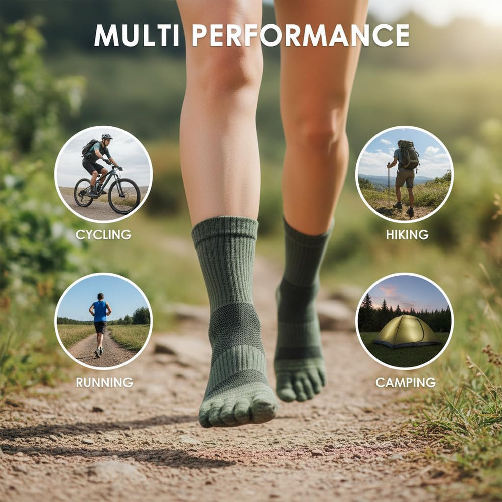 LDGSUPH thermal winter wool toe socks keep feet warm without bulk.