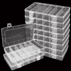 LDXDRU 10 pack 6-grid tackle box organizer with clear plastic and six compartments