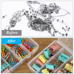 Six-grid layout inside the organizer for sorting items