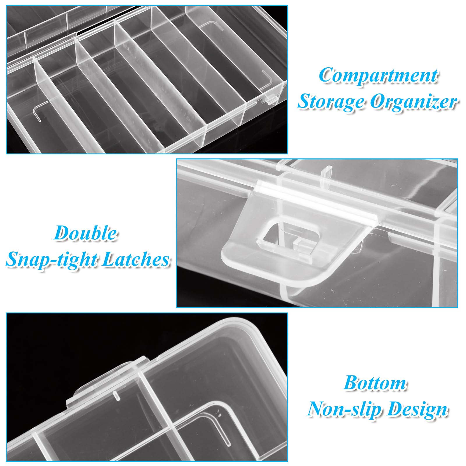 Compact portable plastic storage box for crafts and small parts