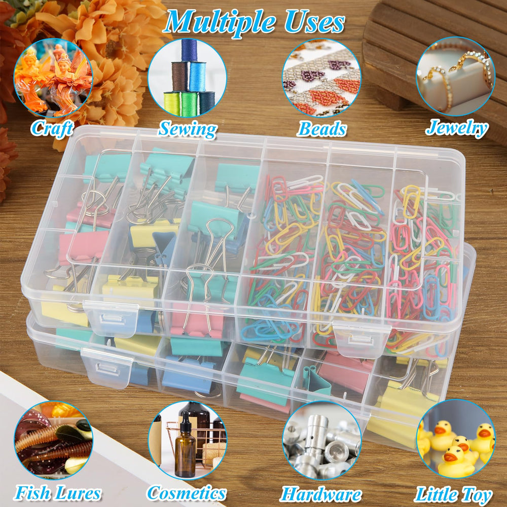 Transparent storage box with dividers for easy access and organization