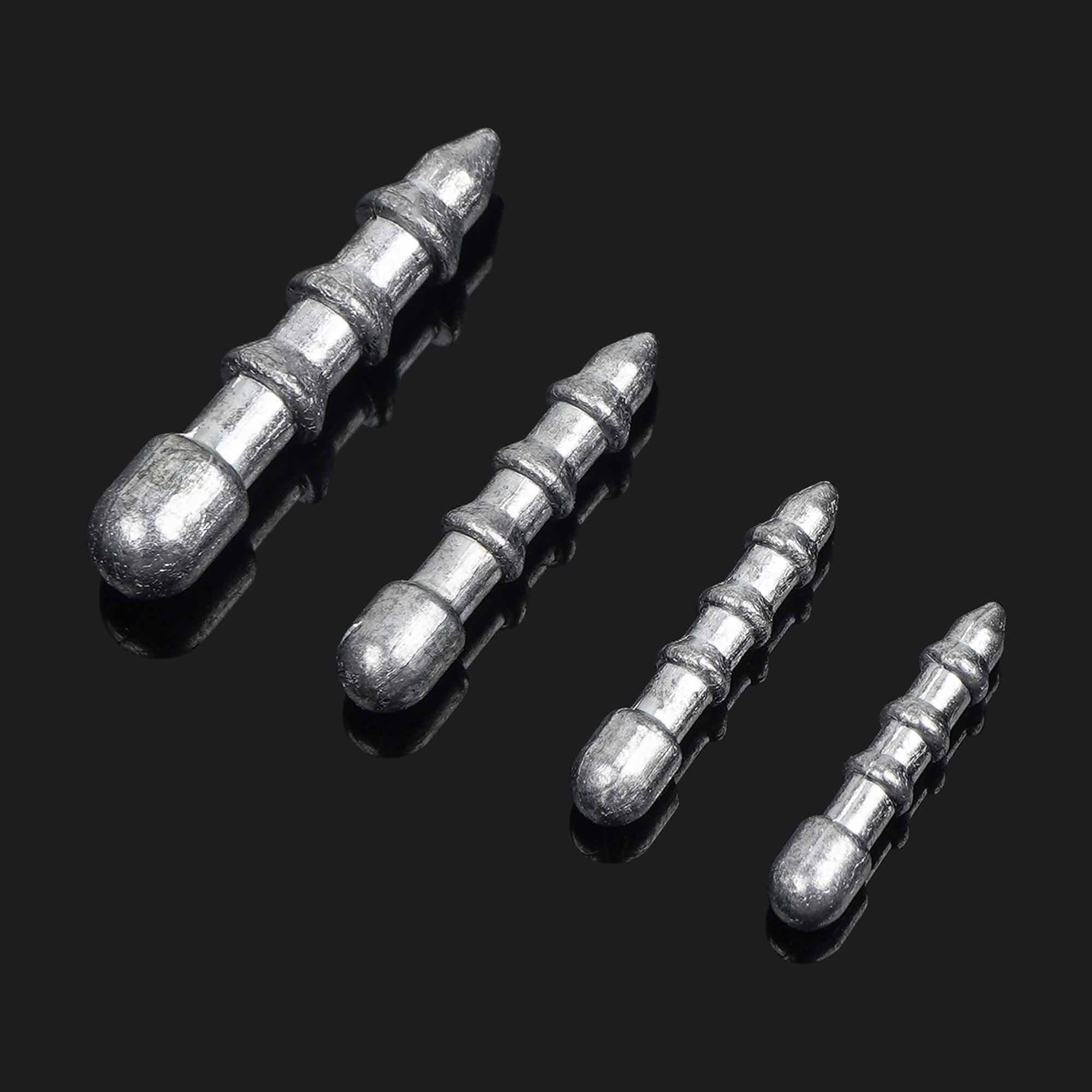 Lead insert nail sinker for bass lures with smooth surface