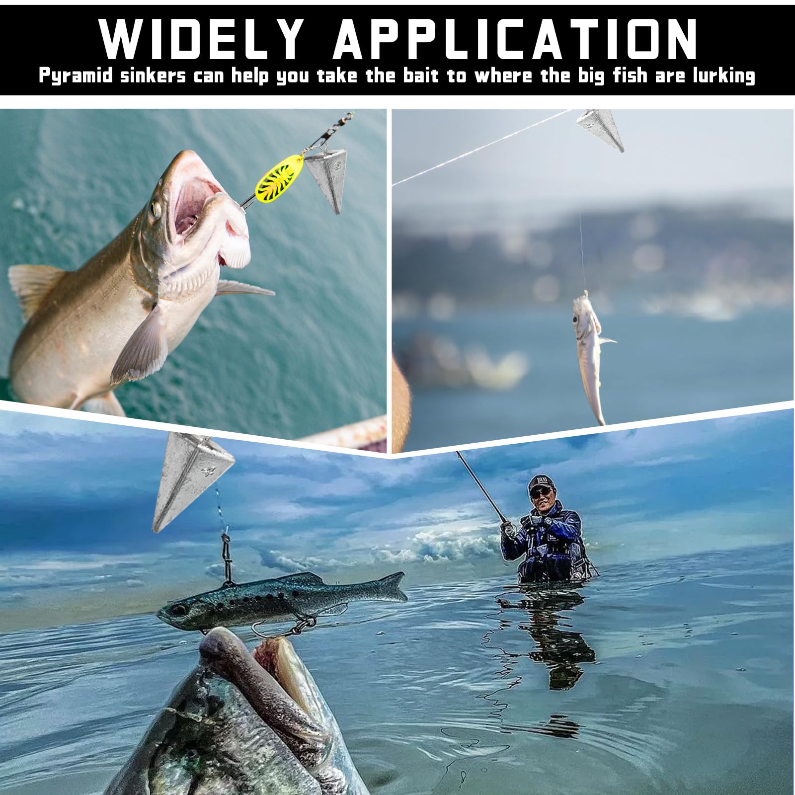 Lead pyramid sinkers for saltwater surf fishing