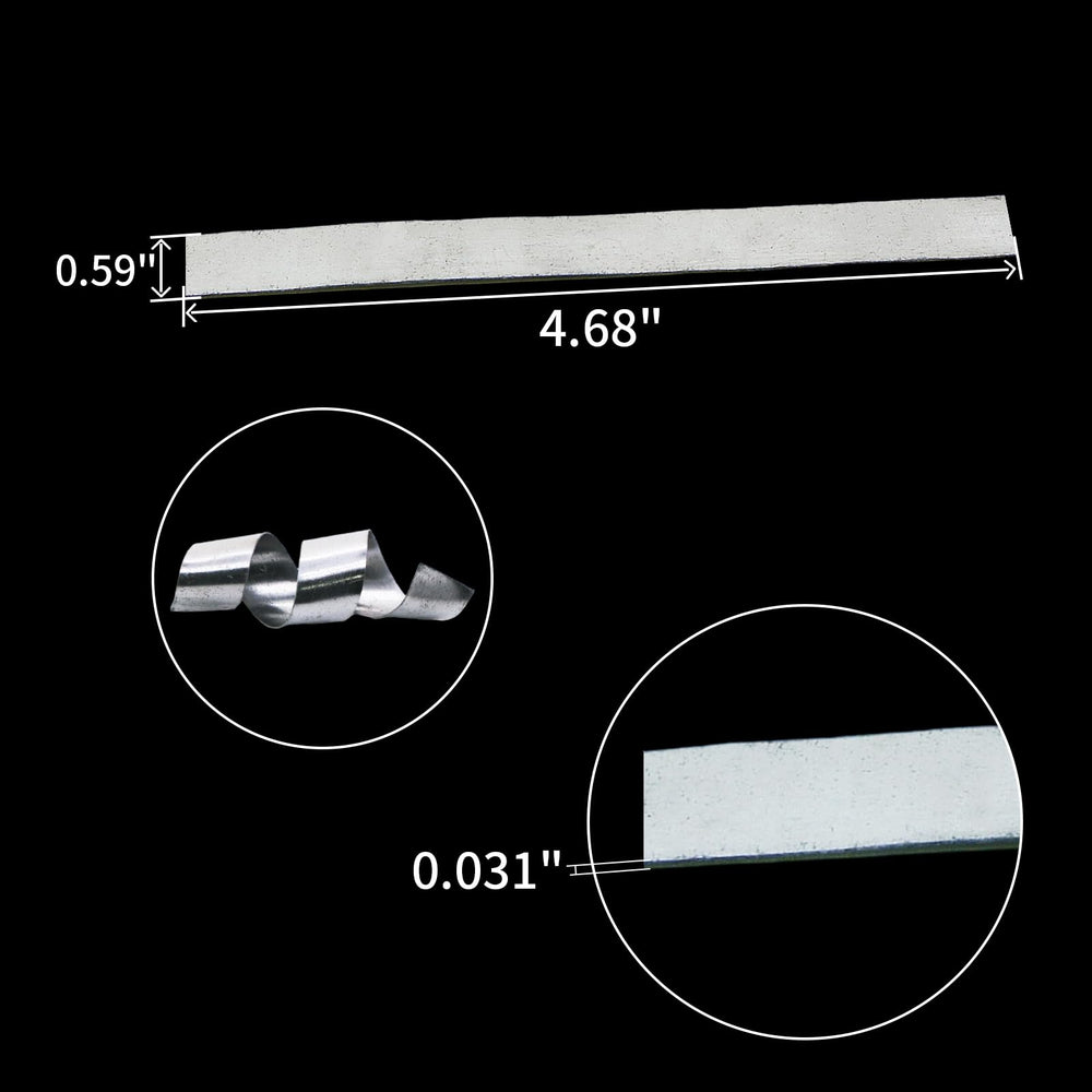 Lead sheet roll measuring 4.68 inches in length