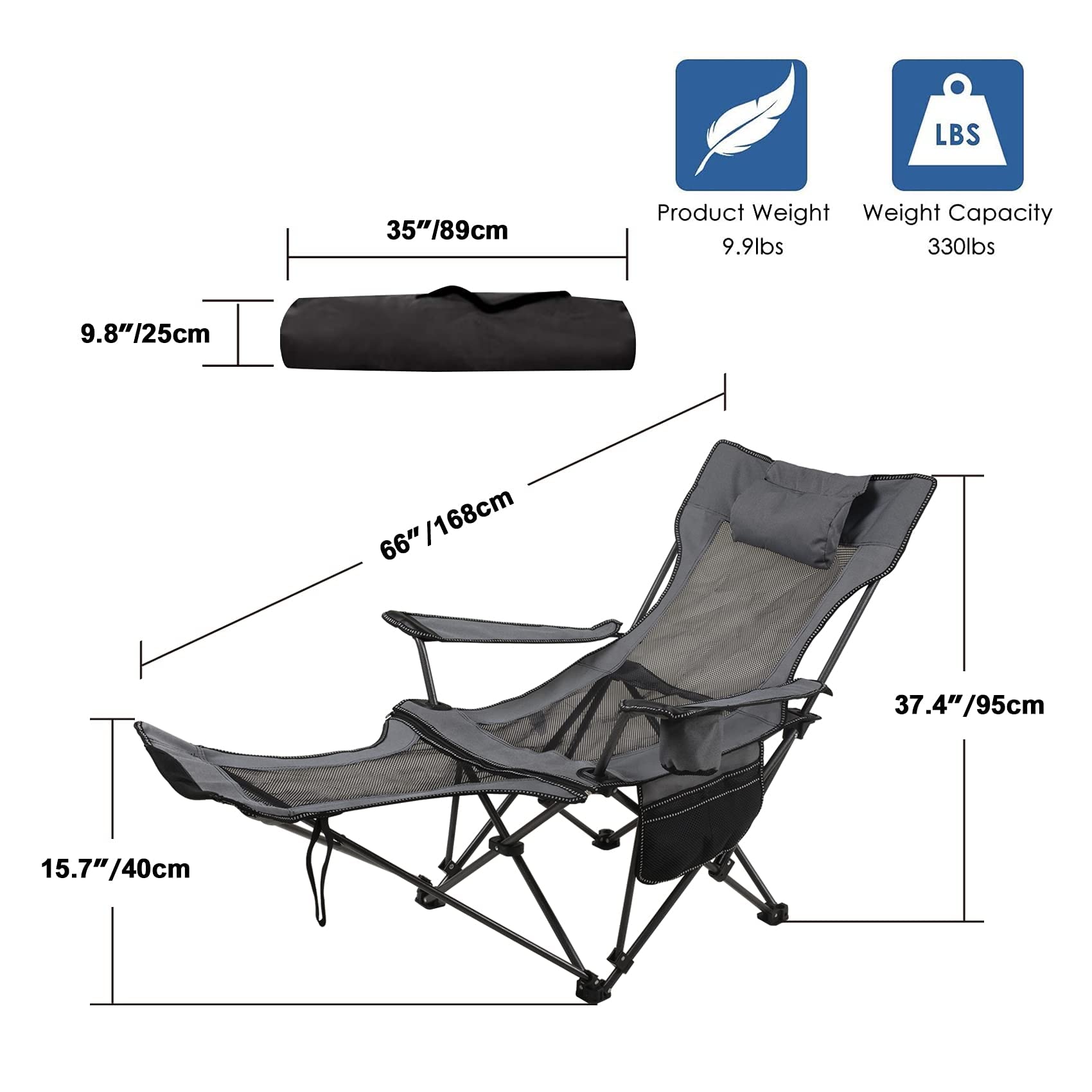 LEADALLWAY camping chair with cup holder keeps drinks within reach.