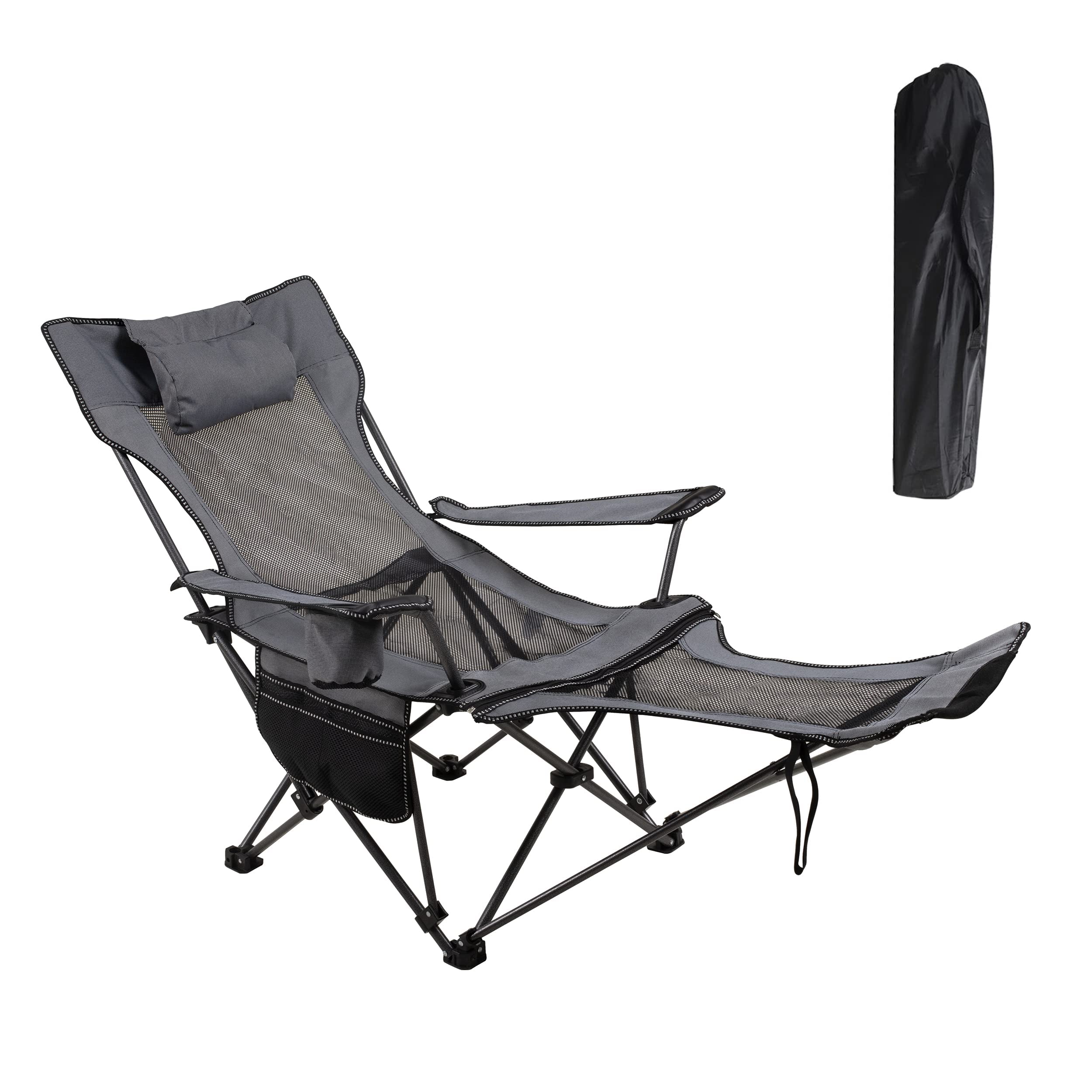LEADALLWAY camping chair in folding form for quick outdoor seating and easy transport.