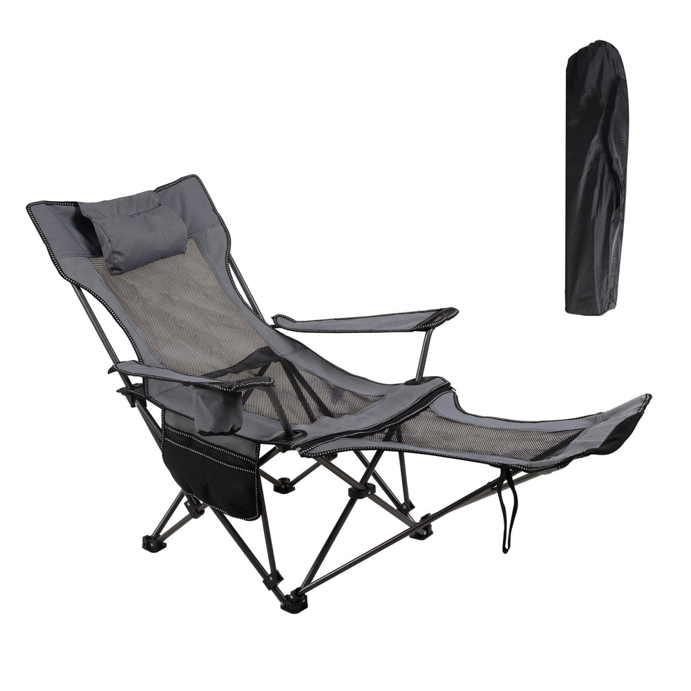 LEADALLWAY camping chair in folding form for quick outdoor seating and easy transport.