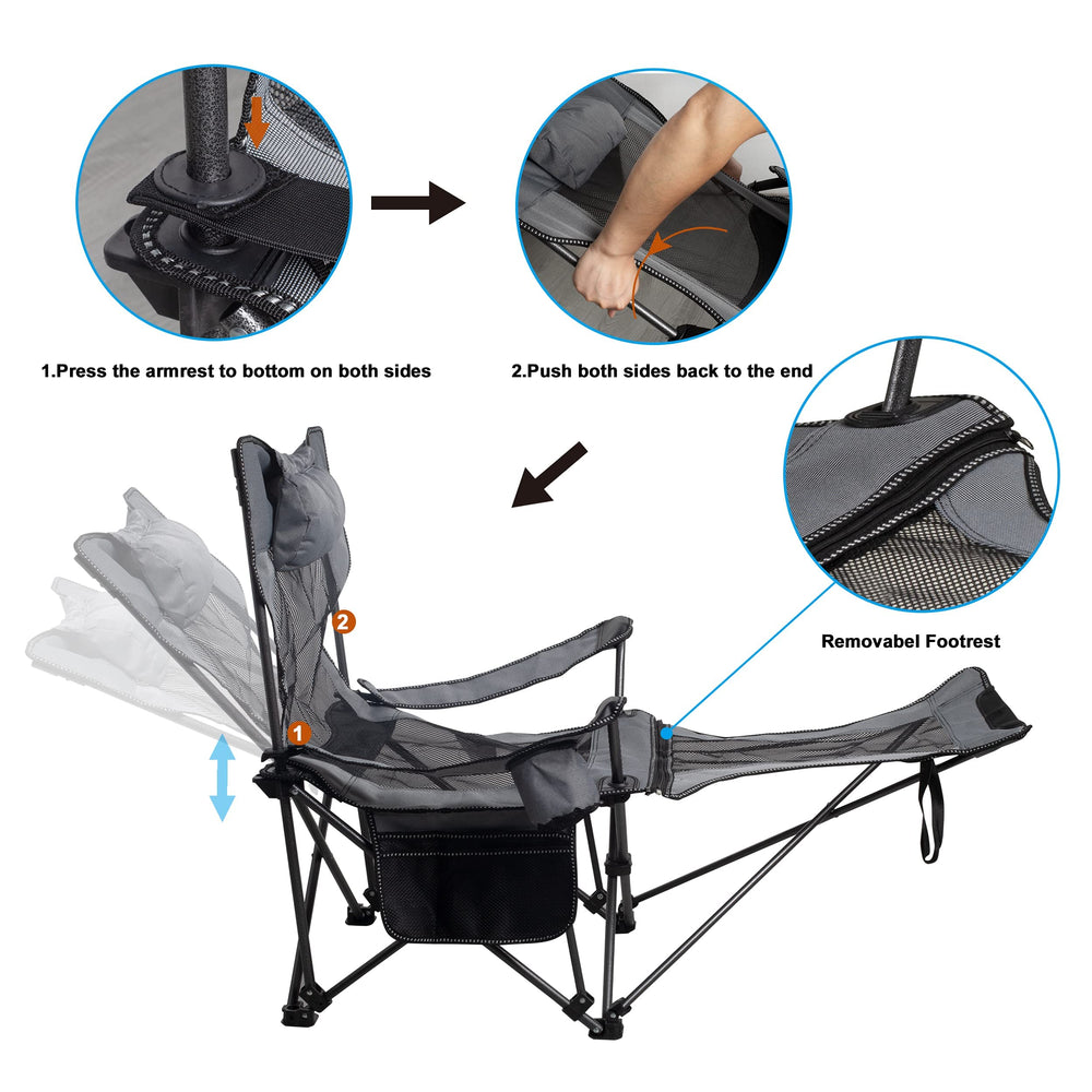 LEADALLWAY chair's storage pocket keeps maps and phones handy.
