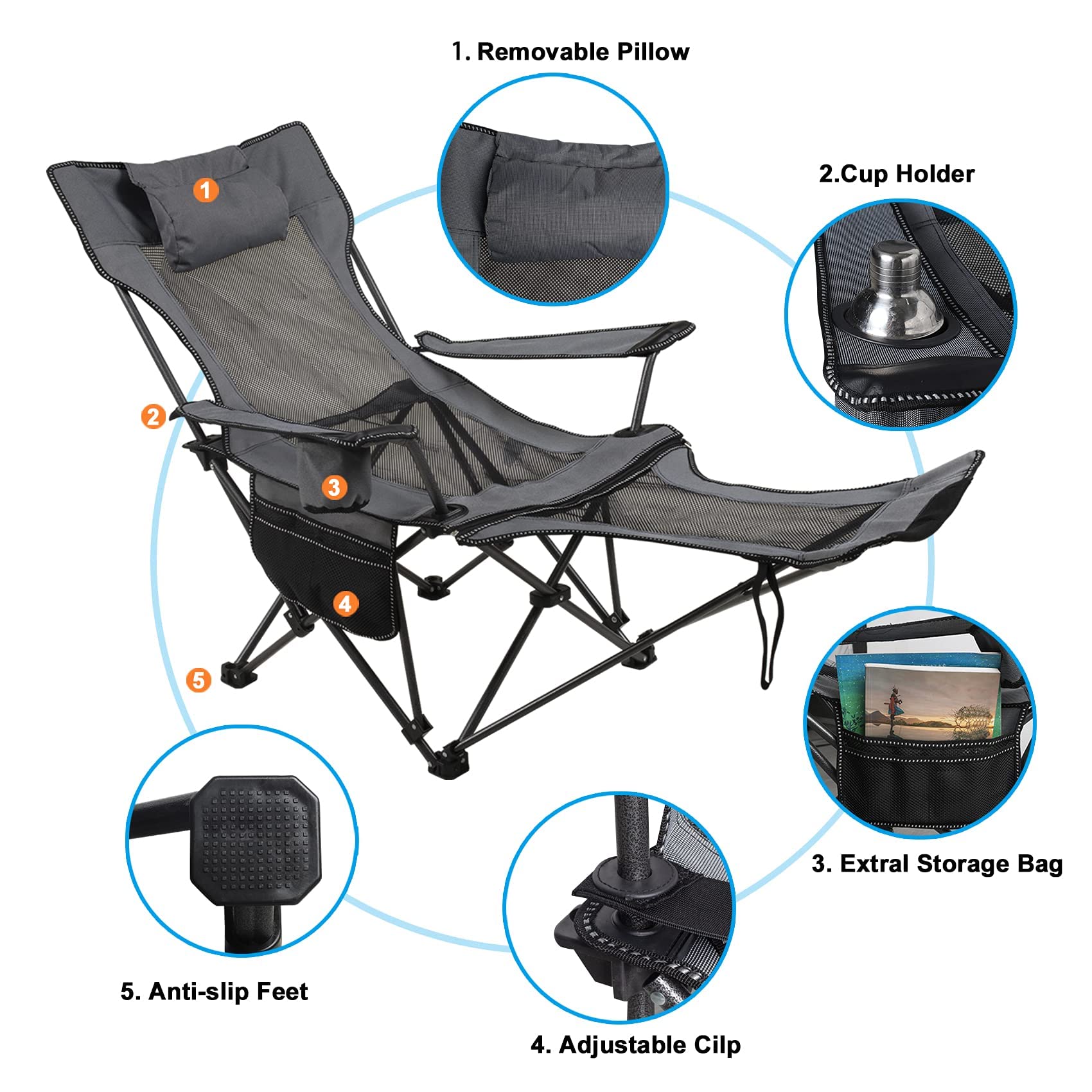 LEADALLWAY chair with sturdy steel frame delivers lasting stability.