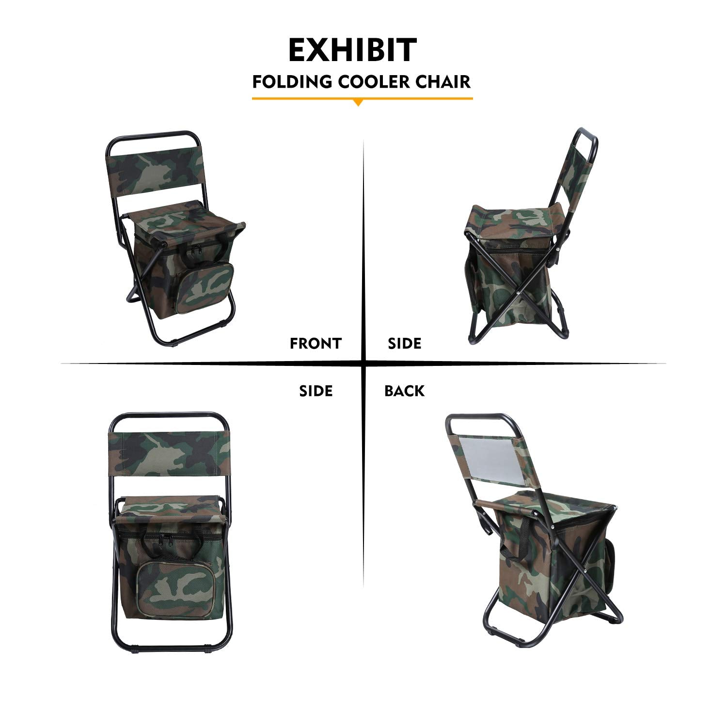 LEADALLWAY fishing chair camouflage anti-slip feet improve stability on uneven ground.