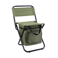 LEADALLWAY fishing chair with cooler bag front view shows stable outdoor seating