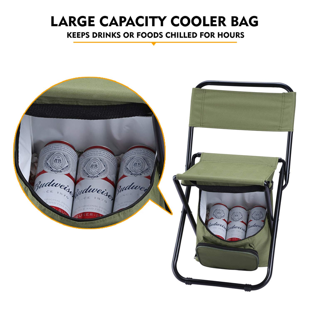 LEADALLWAY fishing chair green anti-slip feet stabilize on uneven ground