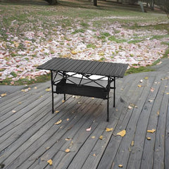 LEADALLWAY camping table top layout ready for meals and games.