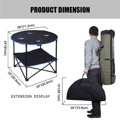 LEADALLWAY folding picnic table open dimensions 20x20x24 for ample space.
