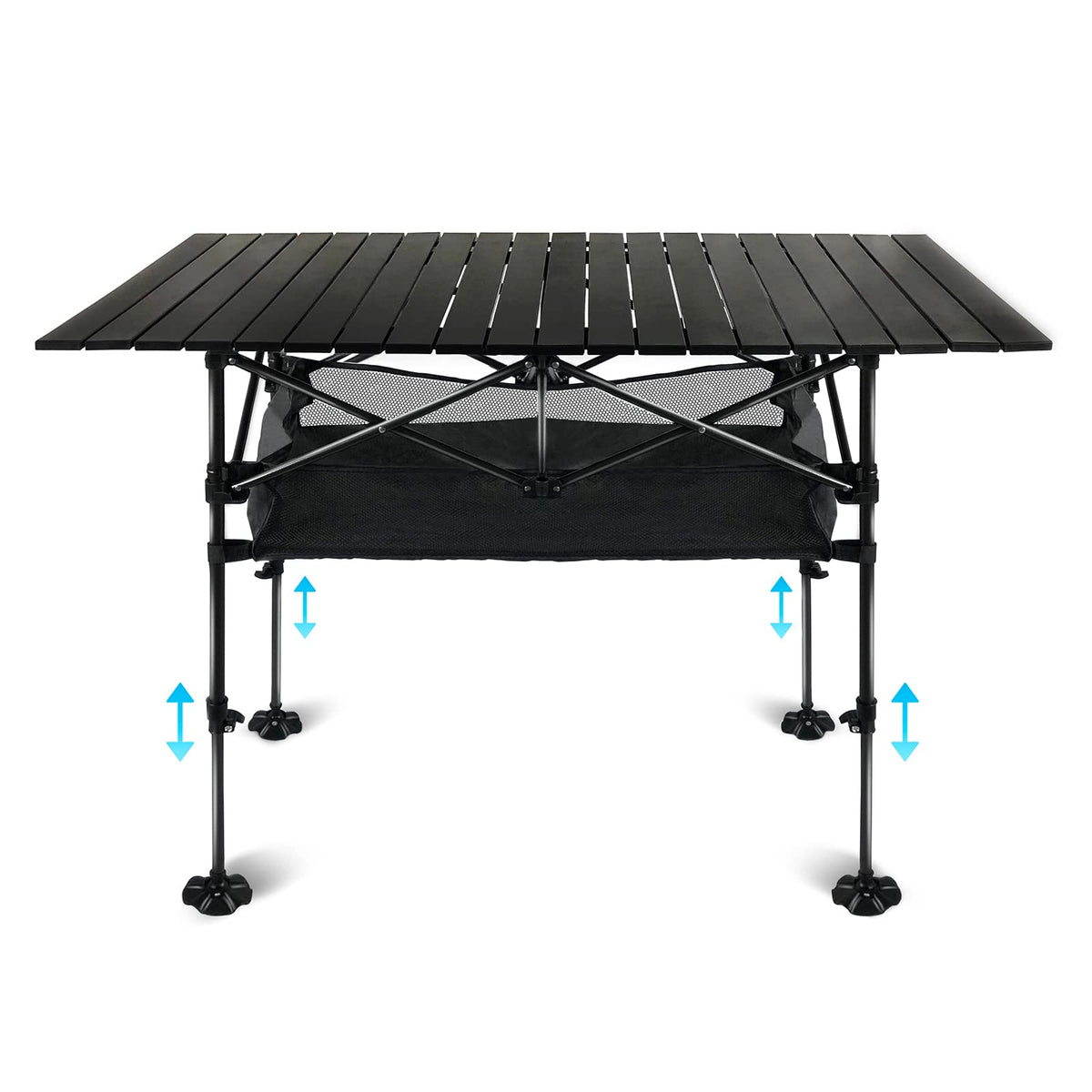 LEADALLWAY table top rolled for compact transport, ideal for travel and storage.