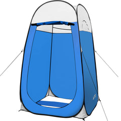 Leader Accessories pop up shower tent front view in blue for instant outdoor privacy