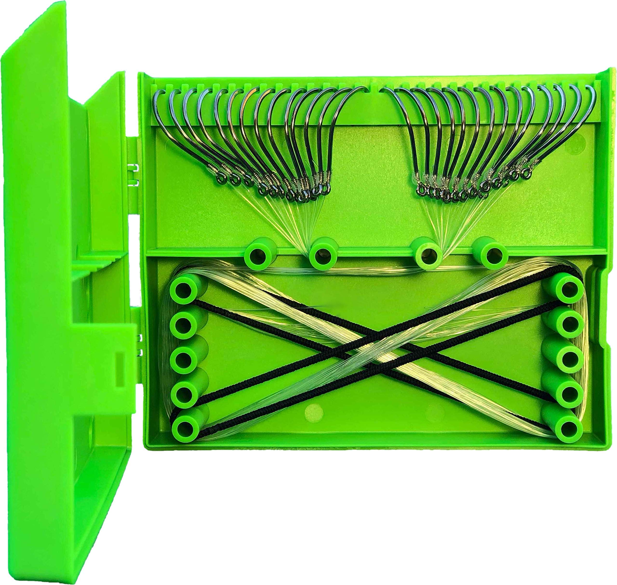 Leader Feeder tangle-free storage keeps pre-tied leaders organized and accessible.