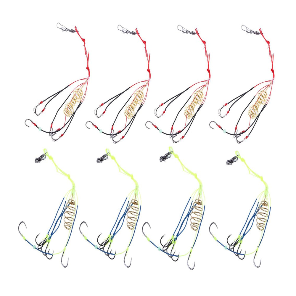 Leadigol 8-piece explosion fishing hooks set with 6# and 10# sizes