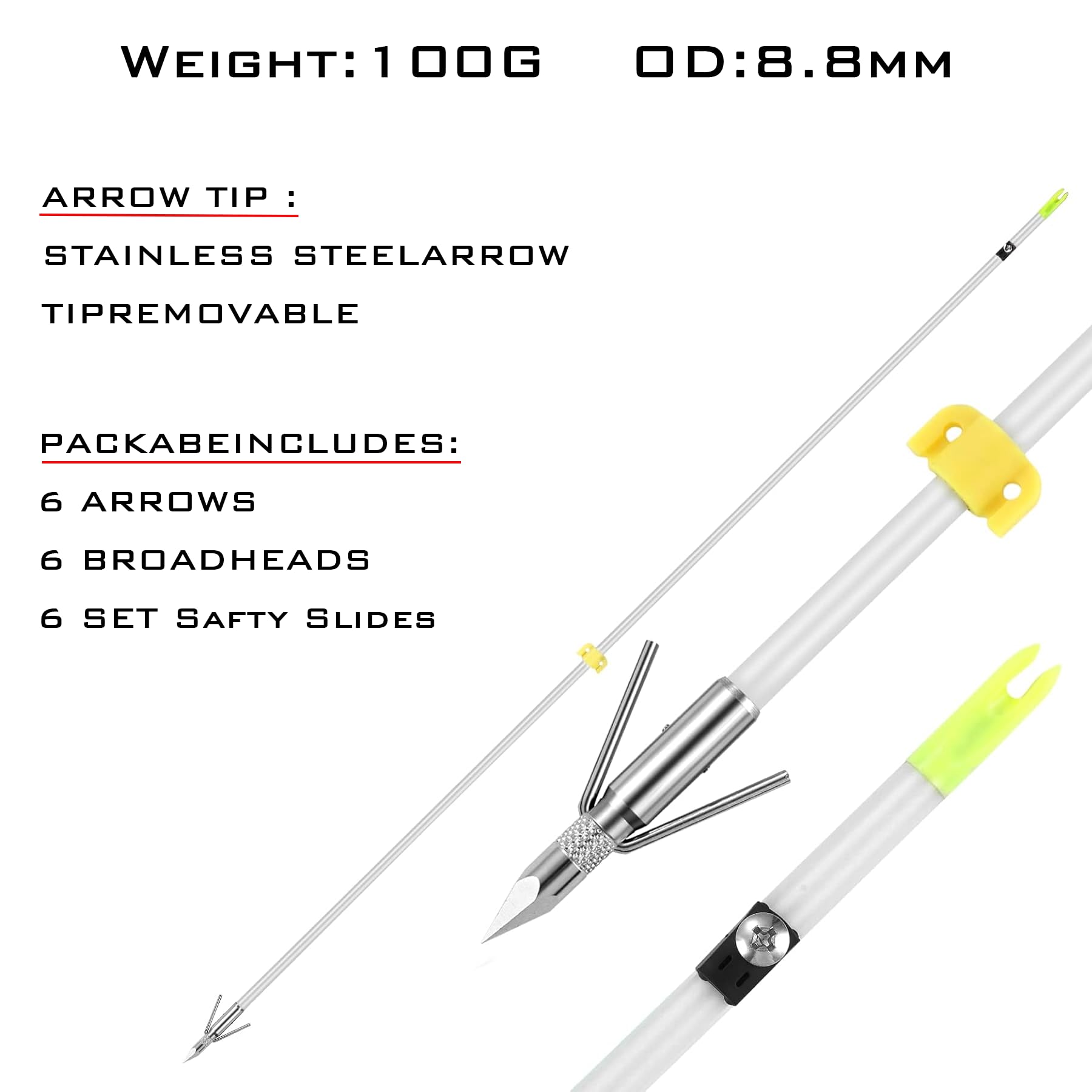LEANPRO bowfishing arrows safety slides ensure controlled launches on choppy water.