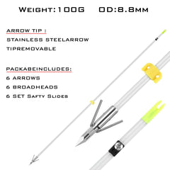 LEANPRO bowfishing arrows safety slides ensure controlled launches on choppy water.