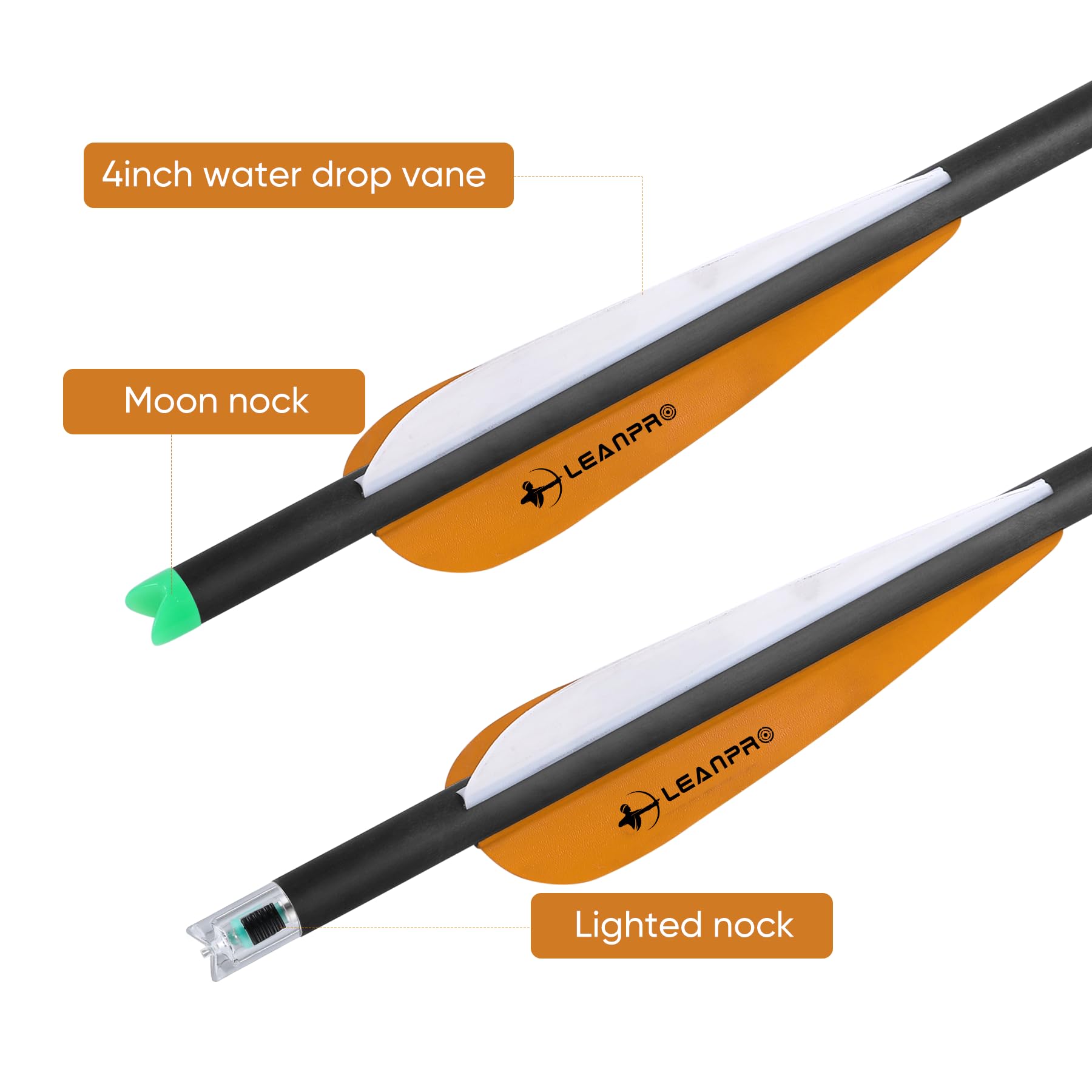 LEANPRO crossbow bolts packaged in a 6-pack for quick field swaps