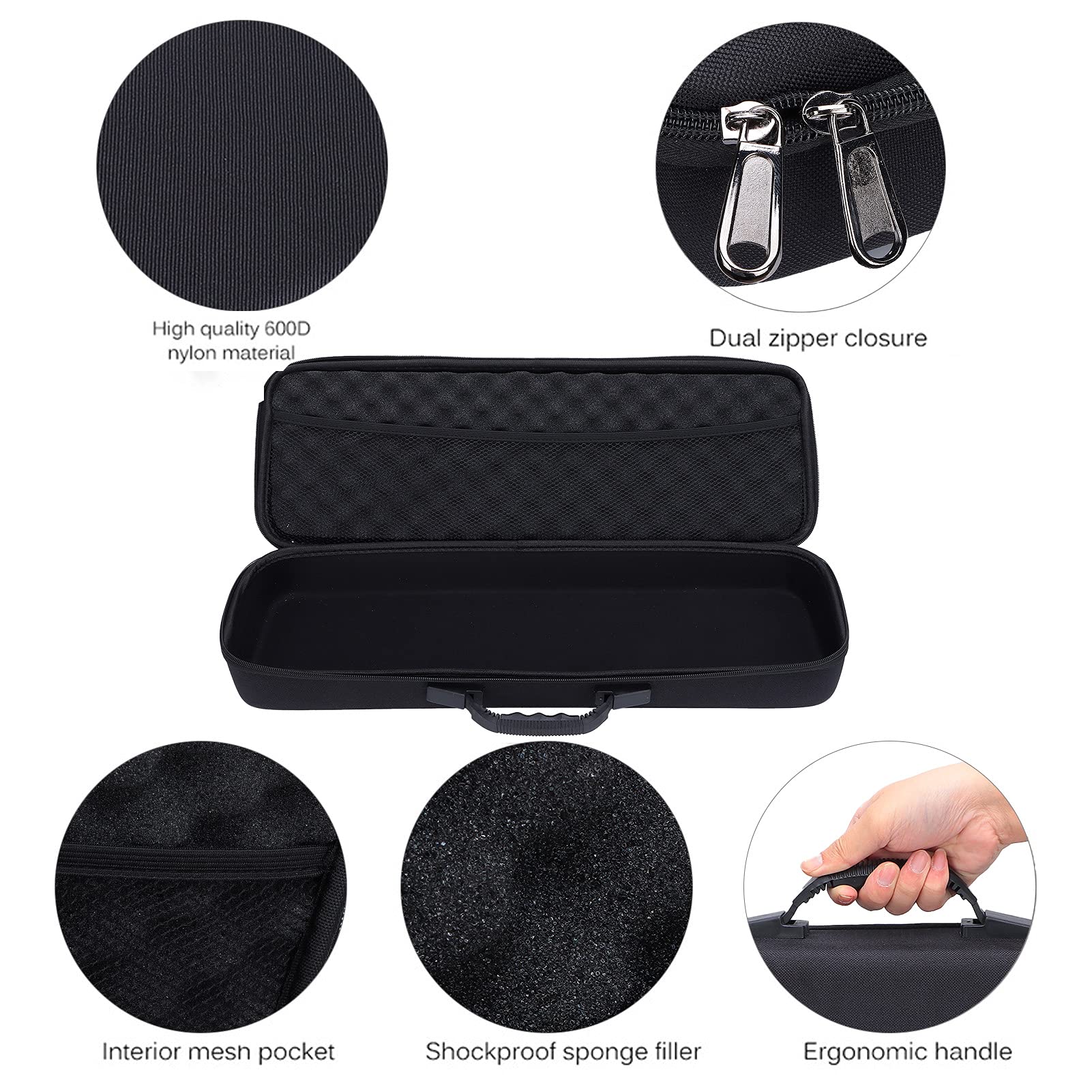 Leapiture fishing-rod-case EVA hard-shell material emphasizes rugged durability.