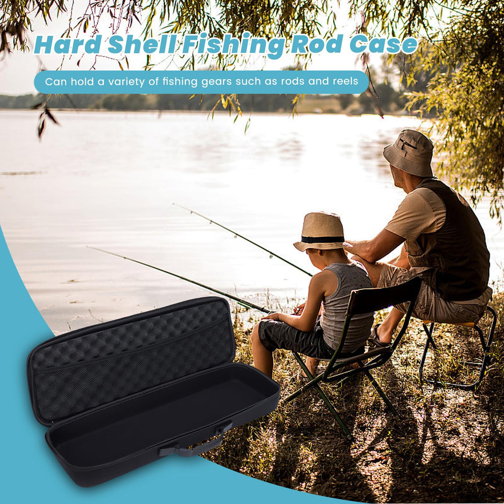 Leapiture fishing-rod-case side angle shows spacious profile for multiple items.