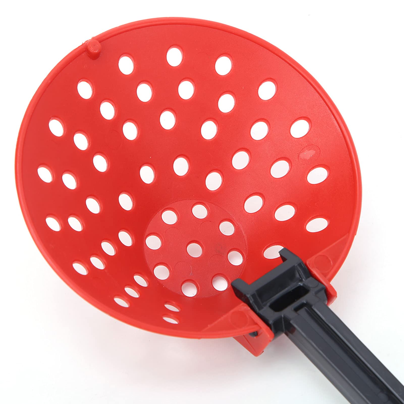 Leapiture winter fishing spoon in red color with high visibility.