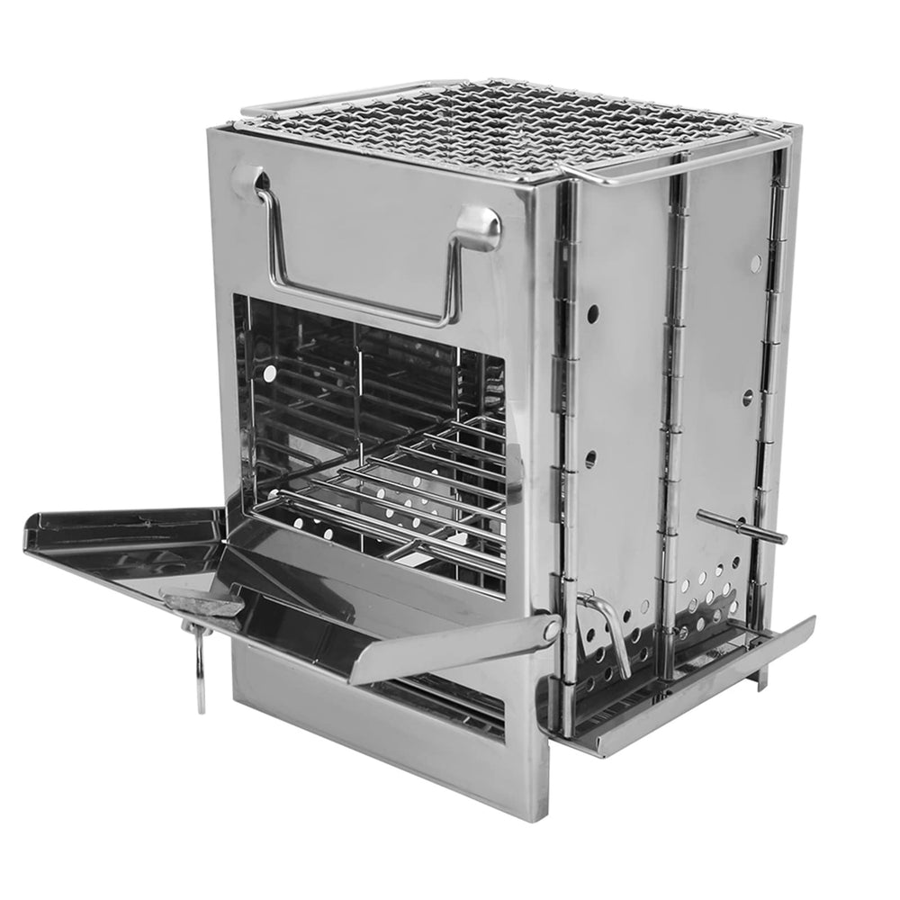 Leapiture wood burning camp stove folding design for easy transport and outdoor cooking