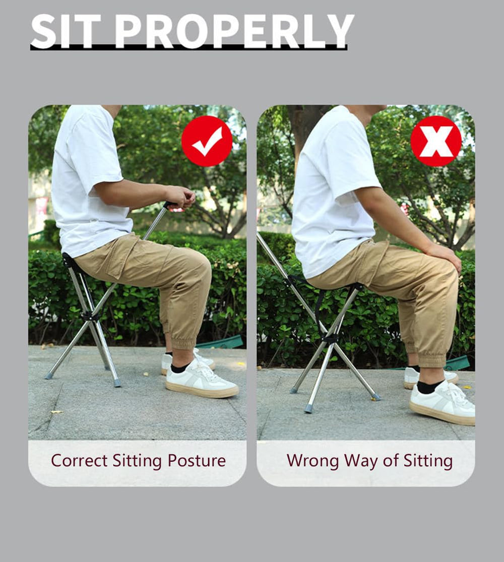 LeapLife cane-folding-seat demonstrates quick transformation from crutch to chair