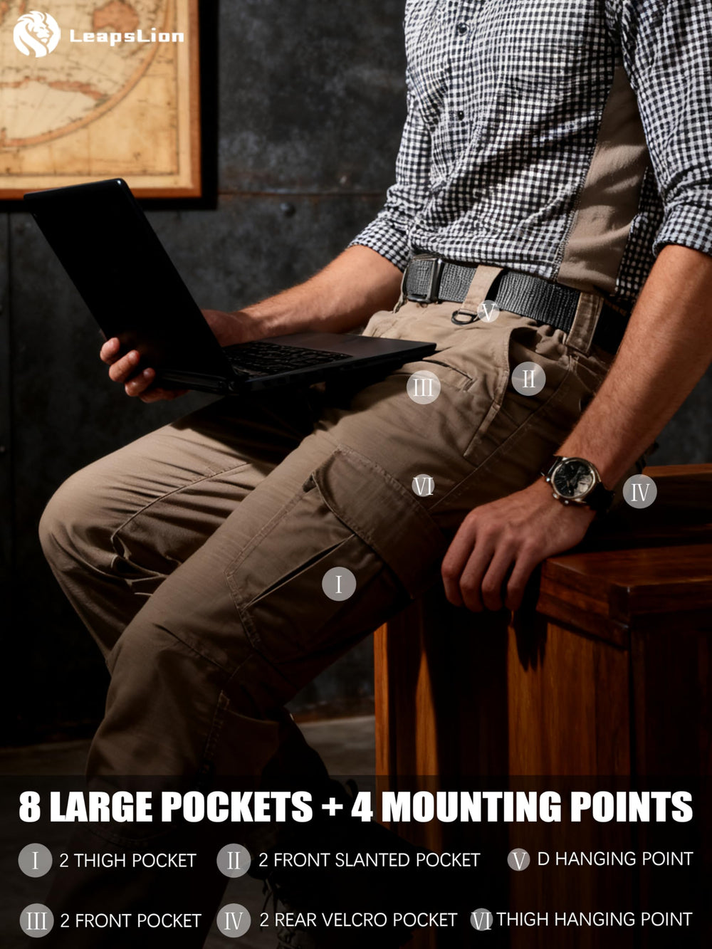 LeapsLion elastic waistband pants secure fit and freedom of movement