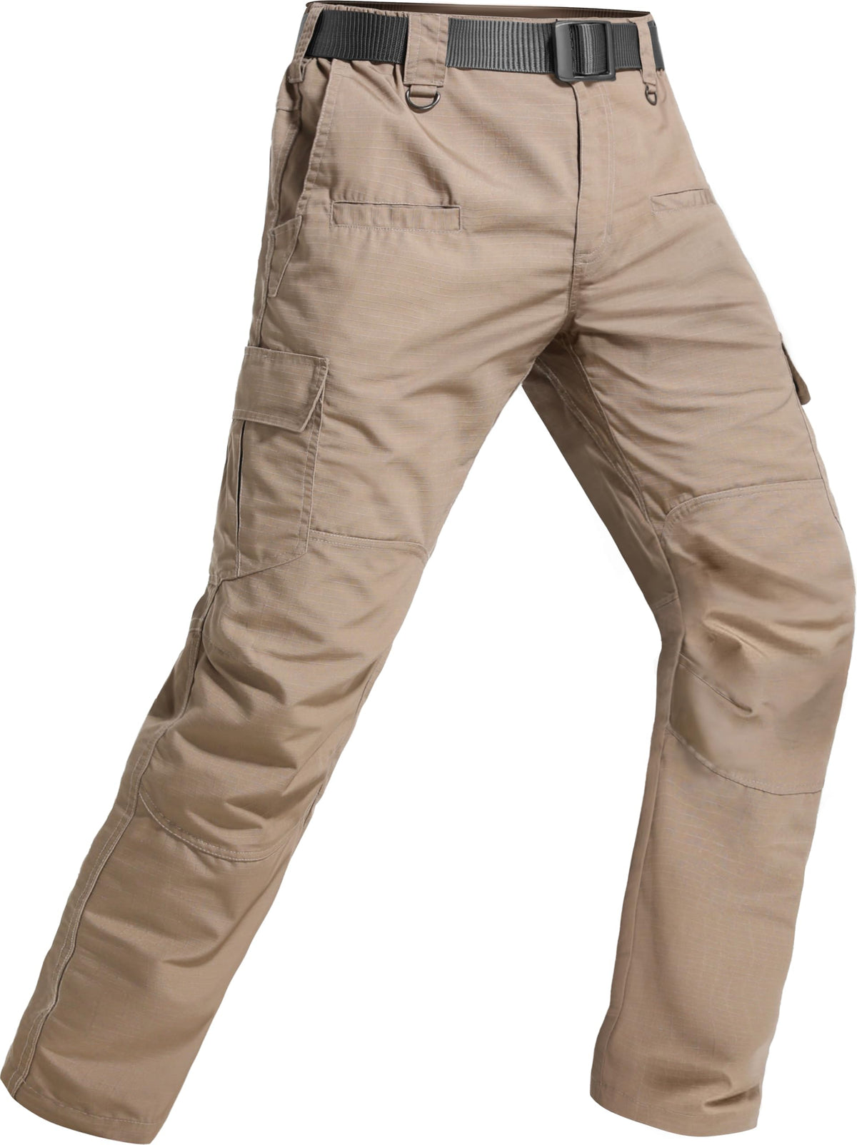 LeapsLion Men's Tactical Pants front view shows rugged ripstop fabric for outdoor adventures.