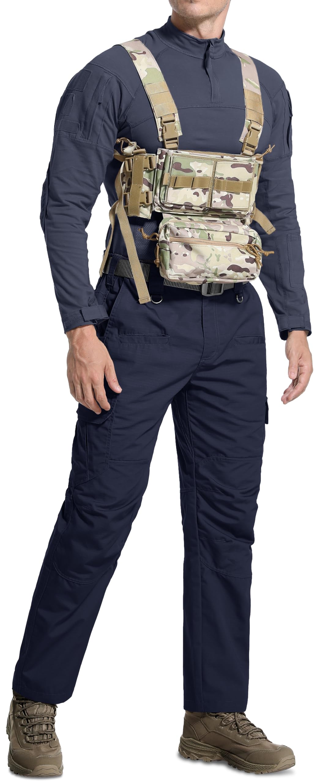LeapsLion men's tactical pants ripstop texture detail for abrasion resistance.