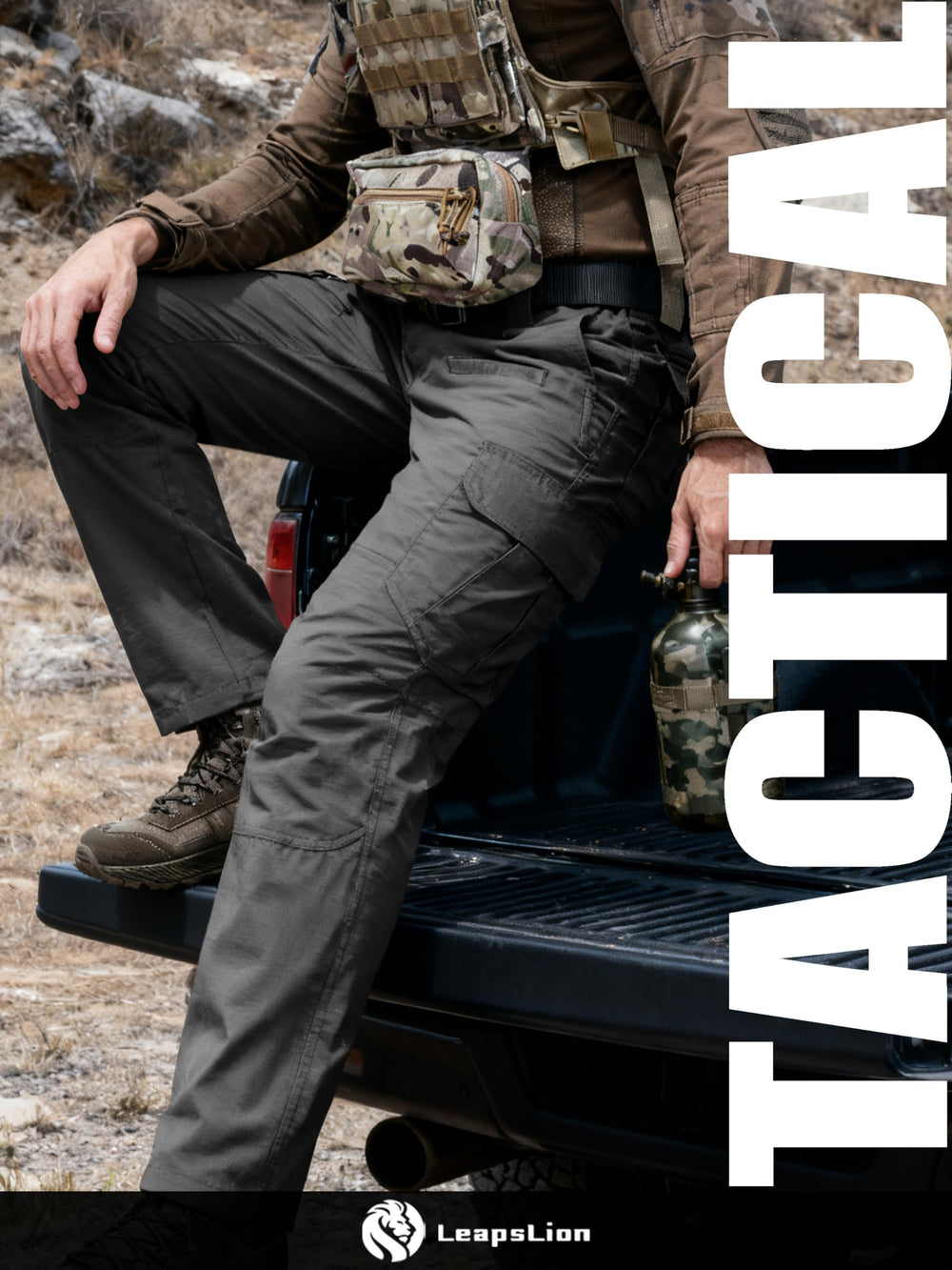 LeapsLion tactical pants eight-pocket layout enables on-the-job organization.