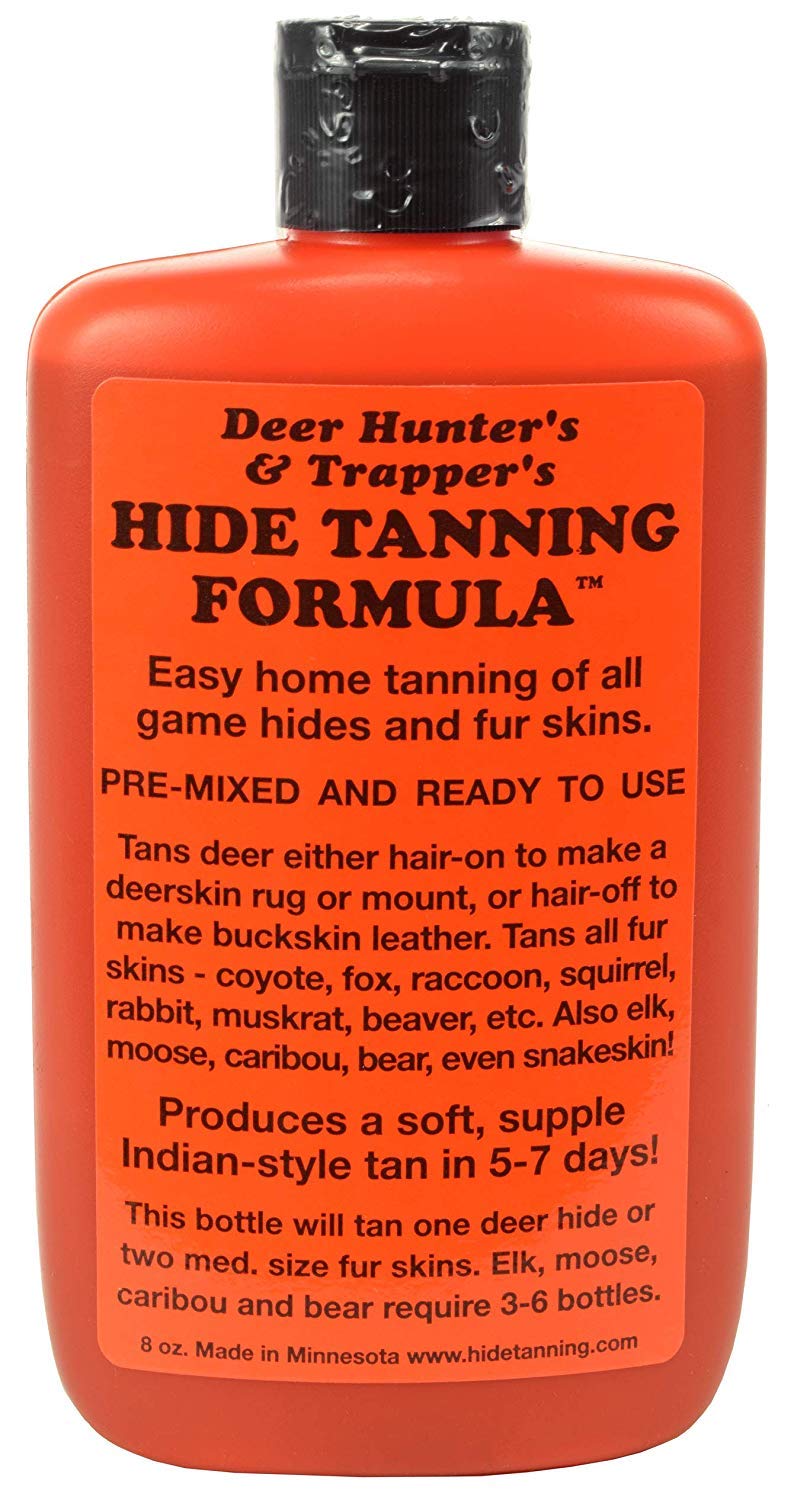 Leather Unltd Trapper's Hide Tanning Formula bottle for home tanning of furs and hides