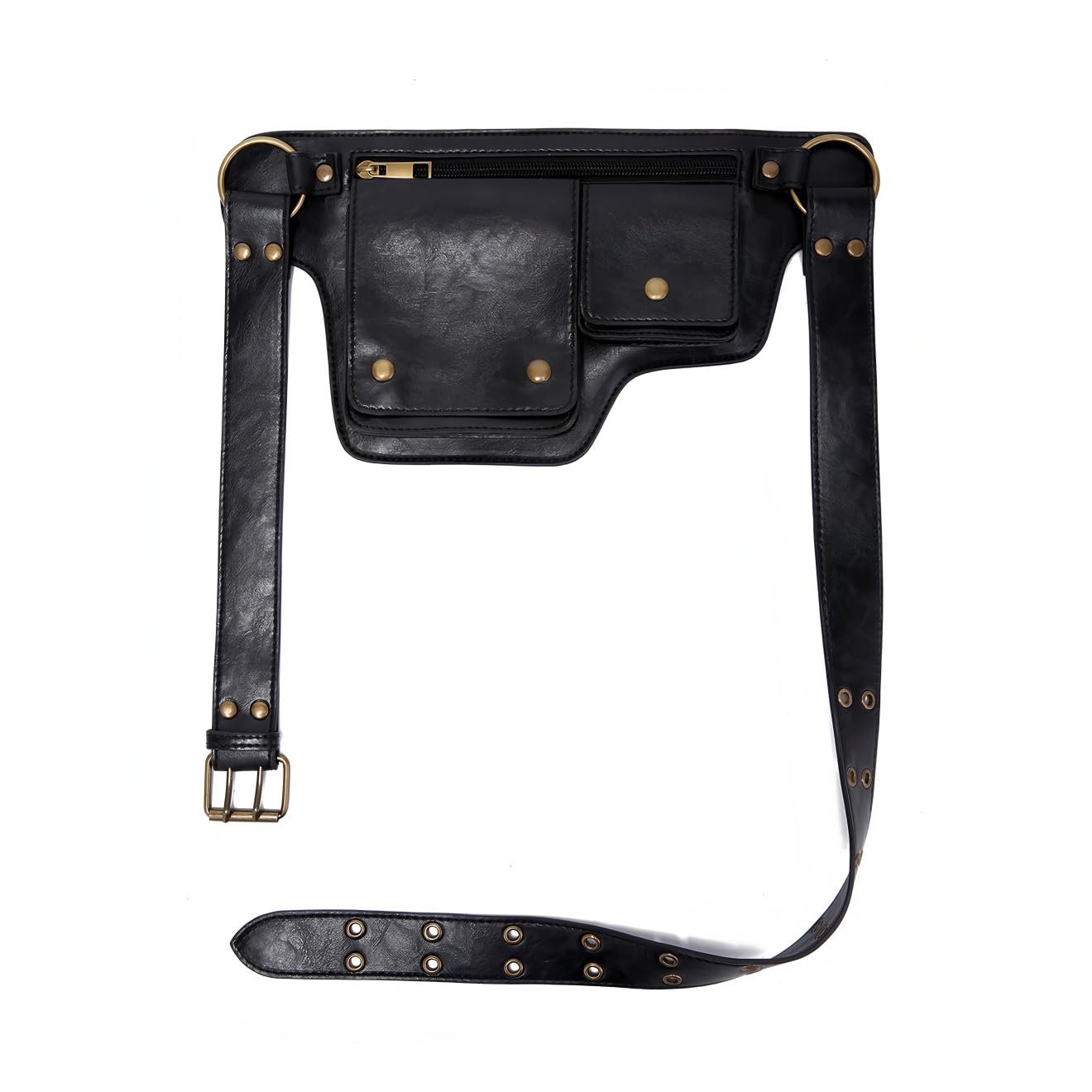 Leather Utility Belt Bag evokes medieval flair for costumes or daily carry