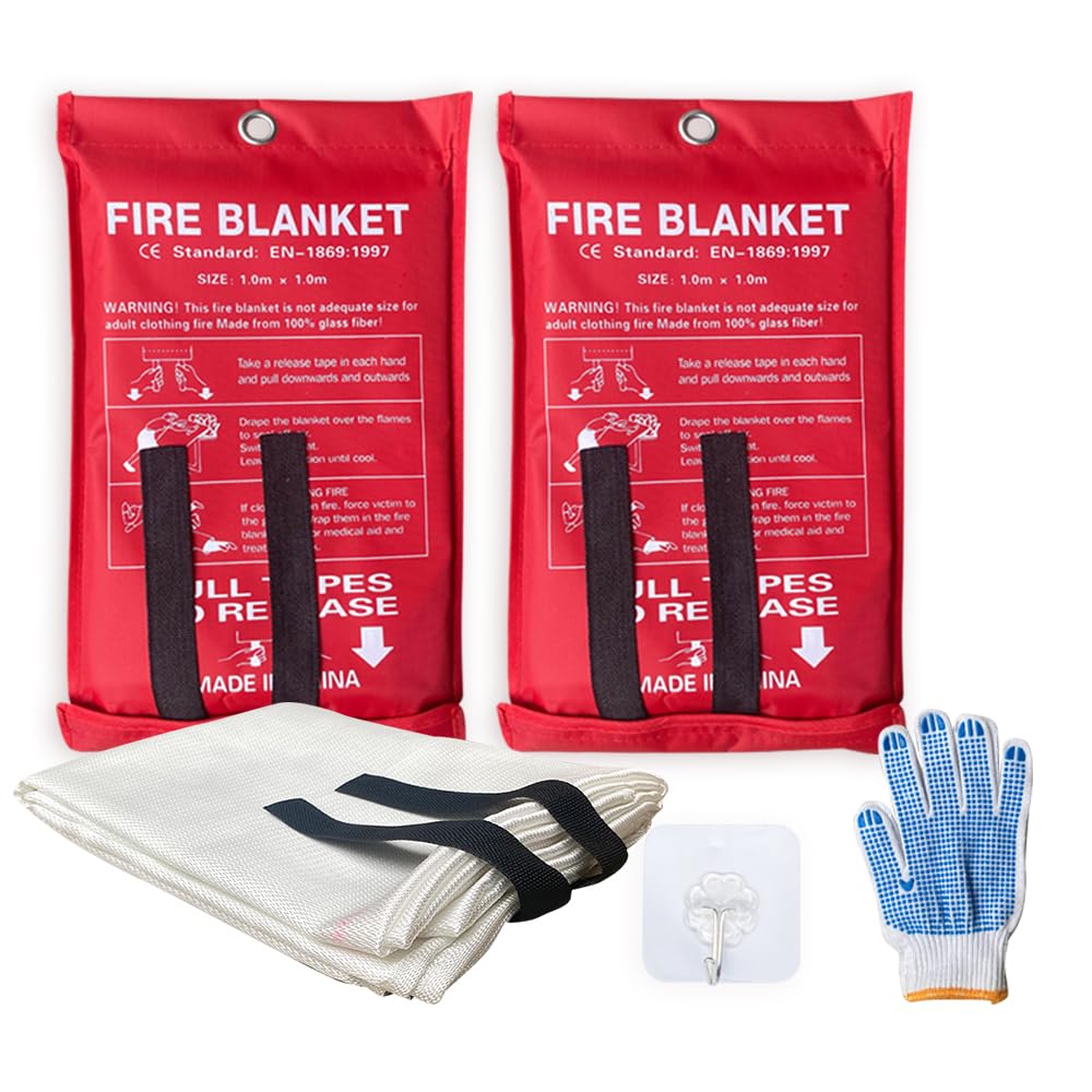 Leberna fire blanket 59x59 kitchen-use provides quick heat protection during cooking fires.