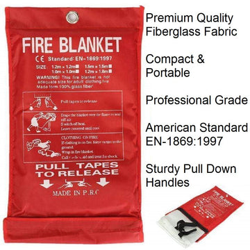 Leberna fire blanket on kitchen scene for grease-fire safe heat shielding.