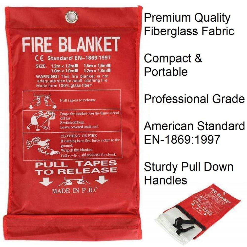Leberna fire blanket on kitchen scene for grease-fire safe heat shielding.
