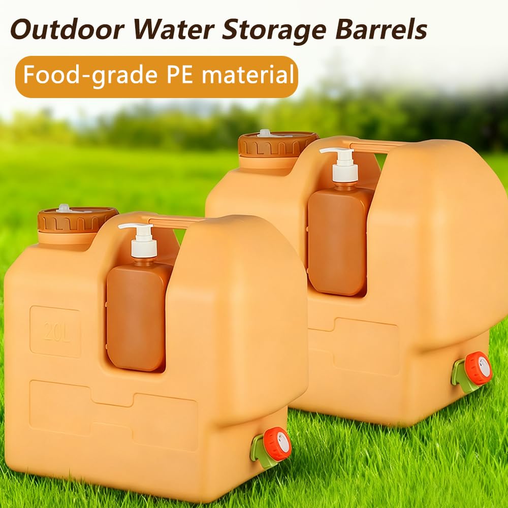 Lebreary water jug leak-proof design minimizes spills during camping.