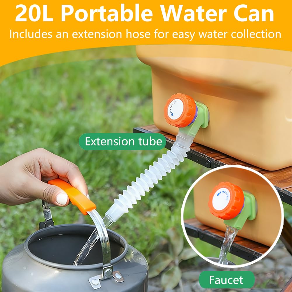Lebreary water jug portable-handle design for easy transport on hikes.